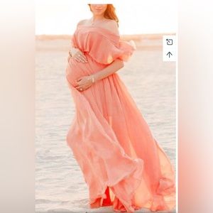 Glamix Maternity Off-the-shoulder Loose Photoshoot Maternity Dress